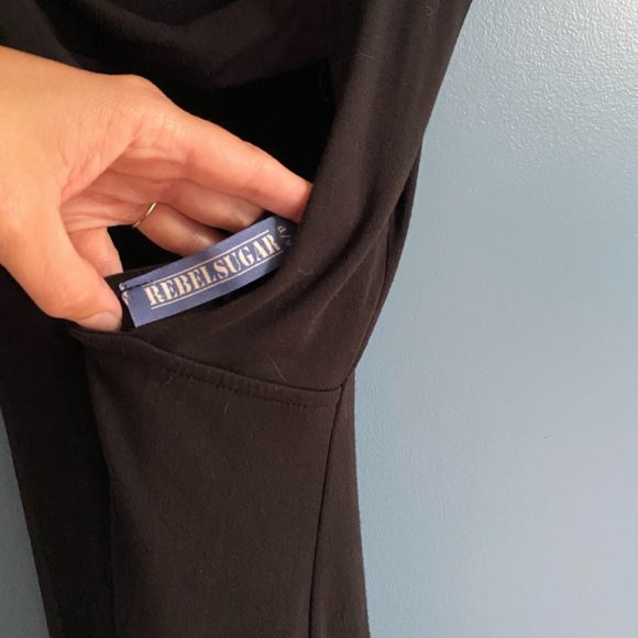 Black Rebel Sugar long dress with open back & front cut out - Picture 5 of 5